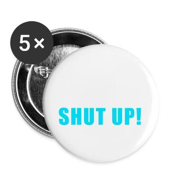 Brain Won’t Shut Up – Lustiges Overthinking Shirt - Buttons groß 56 mm (5er Pack) - Weiß - Vorne
