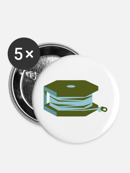Angelschnur Spule Angler Gear - Buttons groß 56 mm (5er Pack) - Weiß