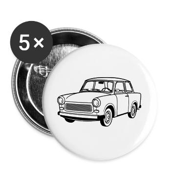Trabi 601 Coupé - Lot de 5 grands badges (56 mm) - blanc - Devant