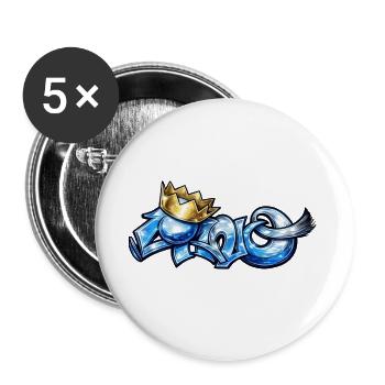 Cano blue - Buttons large 2.2''/56 mm (5-pack) - white - Front