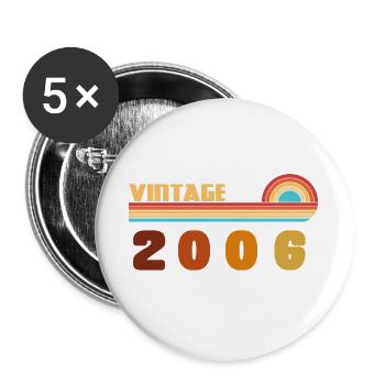 Tee 20 Years Black Gold born 2006 - Buttons large 2.2''/56 mm (5-pack) - white - Front