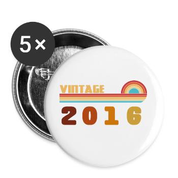 10 Year Old Black Gold Tee born 2016 - Buttons large 2.2''/56 mm (5-pack) - white - Front