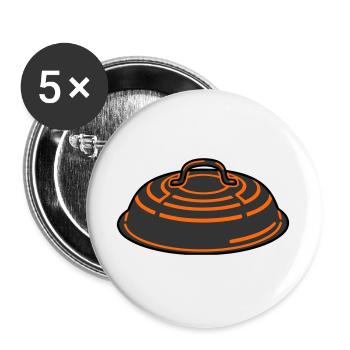 Grilldeckel BBQ Smoker Grillmeister Vatertag - Buttons groß 56 mm (5er Pack) - Weiß - Vorne