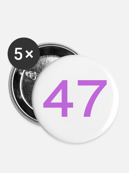 47 - Buttons groß 56 mm (5er Pack) - Weiß