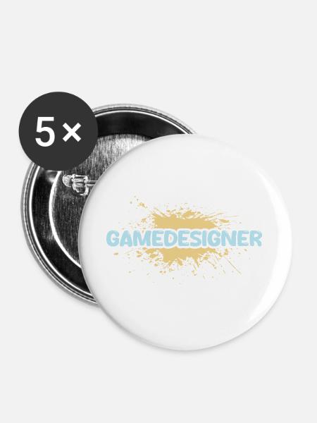 Beruf Gamedesigner - Buttons groß 56 mm (5er Pack) - Weiß