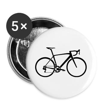 Rennrad - Buttons groß 56 mm (5er Pack) - Weiß - Vorne