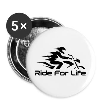 Ride For Life Dynamic Motorcycle - Buttons large 2.2''/56 mm (5-pack) - white - Front