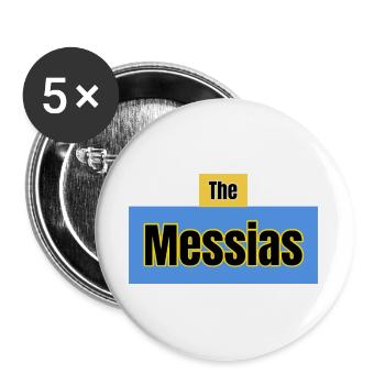 La typographie du Messie Bleu - Lot de 5 grands badges (56 mm) - blanc - Devant