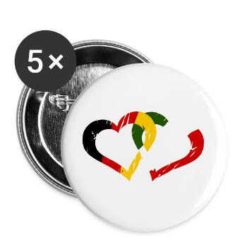 Italien Deutschland Liebe - Buttons groß 56 mm (5er Pack) - Weiß - Vorne