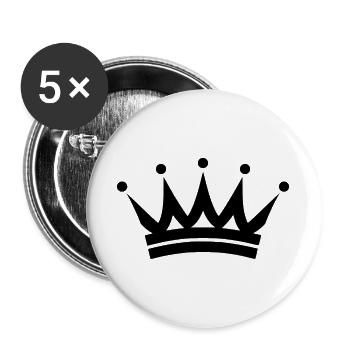 Krone - Buttons groß 56 mm (5er Pack) - Weiß - Vorne