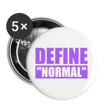 Define Normal Lustig Sarkastisch Definition Grafik - Buttons groß 56 mm (5er Pack) - Weiß - Vorne