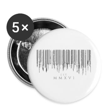 Barcode Tropfen Gray Est. MMXVI - Buttons groß 56 mm (5er Pack) - Weiß - Vorne