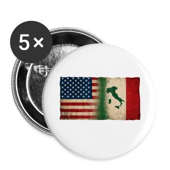 Italiens Fier Identité Amitié États-Unis Italie - Lot de 5 grands badges (56 mm) - blanc - Devant