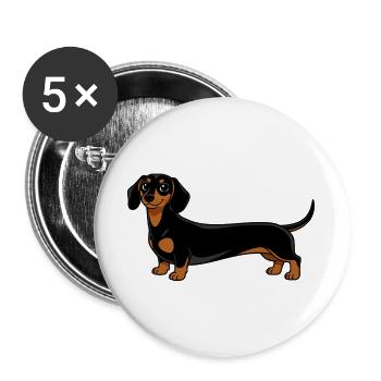 Chemise Minimaliste Teckel Extra Longue - Lot de 5 grands badges (56 mm) - blanc - Devant