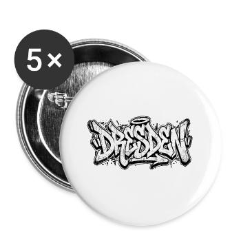 Dresde Graffiti Hip Hop - Lot de 5 grands badges (56 mm) - blanc - Devant