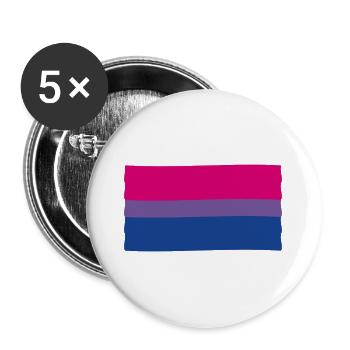 Bisexuelle Pride Flagge - Buttons groß 56 mm (5er Pack) - Weiß - Vorne