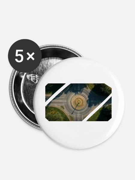 Rundverkehr Collage - Buttons groß 56 mm (5er Pack) - Weiß