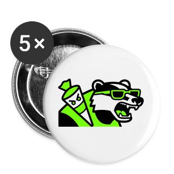 Badger Sac d’école mascotte - Lot de 5 grands badges (56 mm) - blanc - Devant
