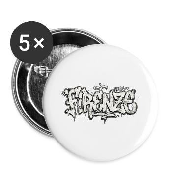 Florence Graffiti Handwriting Day - Buttons large 2.2''/56 mm (5-pack) - white - Front