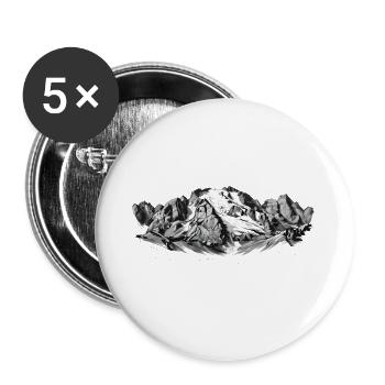 Marmolata Silhouette  Königin der Dolomiten Gipfel - Buttons groß 56 mm (5er Pack) - Weiß - Vorne