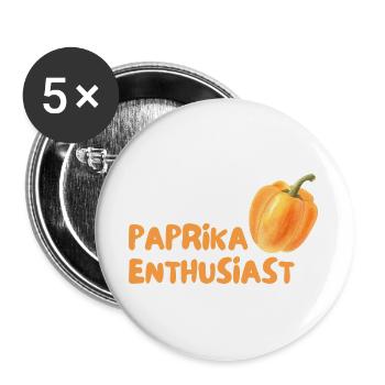 Paprika Enthusiast - Buttons groß 56 mm (5er Pack) - Weiß - Vorne