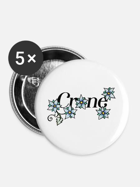 Azure Bloom Vine - Buttons groß 56 mm (5er Pack) - Weiß