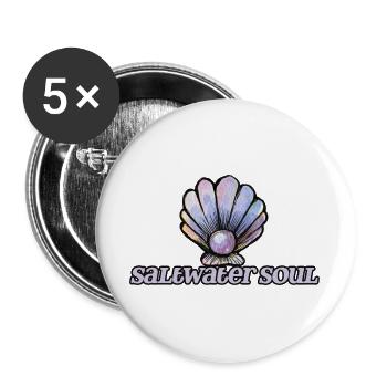 SeaWater Soul Muschelkunst - Buttons groß 56 mm (5er Pack) - Weiß - Vorne