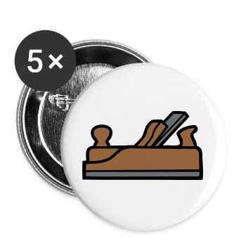 Hobel Tischler Icon - Buttons groß 56 mm (5er Pack) - Weiß - Vorne