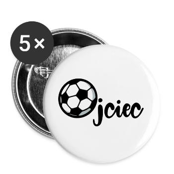 Fußball Papa Papa - Buttons groß 56 mm (5er Pack) - Weiß - Vorne