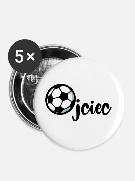 Fußball Papa Papa - Buttons groß 56 mm (5er Pack) - Weiß