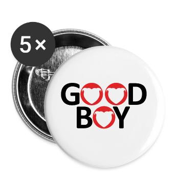 Staffie good boy - 046 - Buttons large 2.2''/56 mm (5-pack) - white - Front