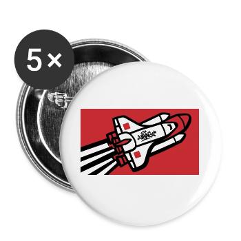 Space Shuttle Graffiti Graphic - Buttons large 2.2''/56 mm (5-pack) - white - Front