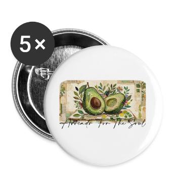 Avocado - Buttons large 2.2''/56 mm (5-pack) - white - Front