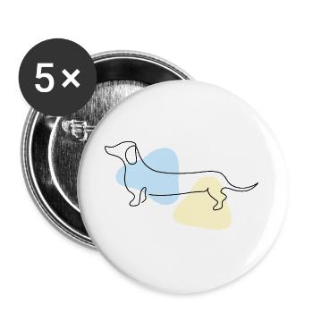 Line Art Dachshund pastel - Buttons large 2.2''/56 mm (5-pack) - white - Front