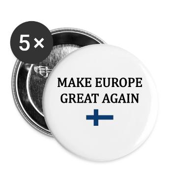 Make Europe Great Again – Finland - Buttons large 2.2''/56 mm (5-pack) - white - Front