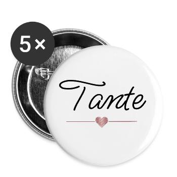 Aunt Heart Gift Family Favorite Person - Buttons large 2.2''/56 mm (5-pack) - white - Front