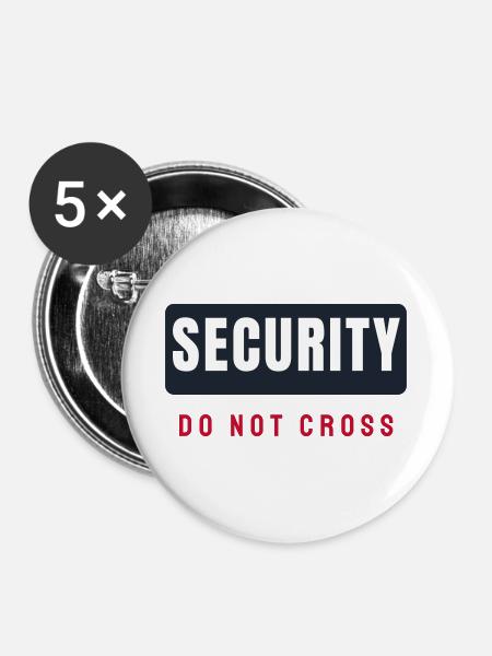 Security Schriftzug Balken - Sicherheitsdienst - Buttons groß 56 mm (5er Pack) - Weiß