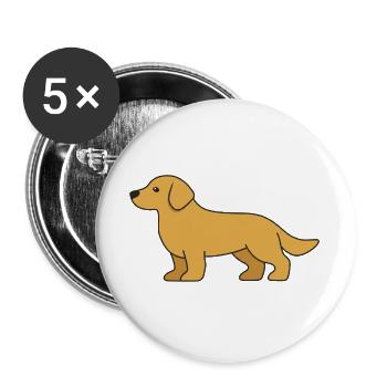 Labrador Dog Silhouette - Buttons large 2.2''/56 mm (5-pack) - white - Front