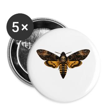 Todeskopf Hawkmoth Acherontia atropos - Buttons groß 56 mm (5er Pack) - Weiß - Vorne
