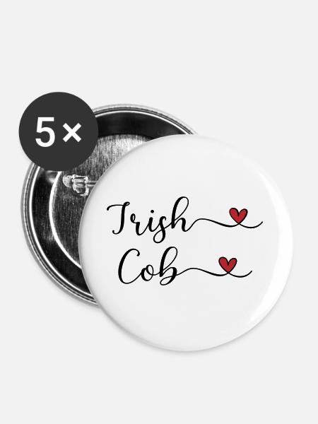 Irish Cob - Buttons groß 56 mm (5er Pack) - Weiß