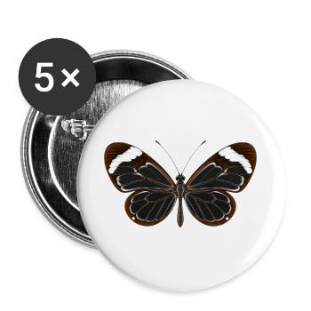 Glasflügel-Schmetterling Greta oto Cartoon-Stil - Buttons groß 56 mm (5er Pack) - Weiß - Vorne