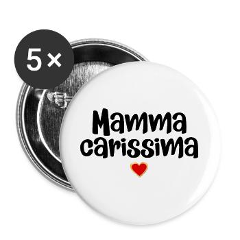 Mamma Carissima, Italia - Buttons large 2.2''/56 mm (5-pack) - white - Front