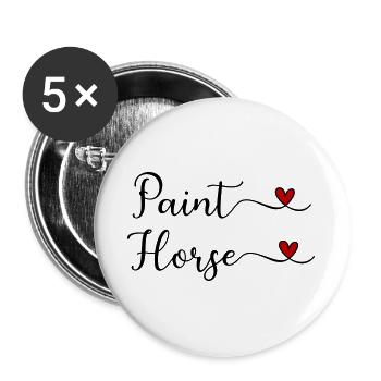Paint Horse - Buttons groß 56 mm (5er Pack) - Weiß - Vorne