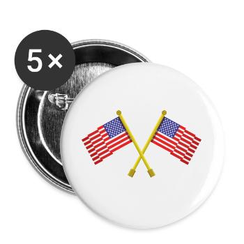 Flagge der Vereinigten Staaten - Buttons groß 56 mm (5er Pack) - Weiß - Vorne
