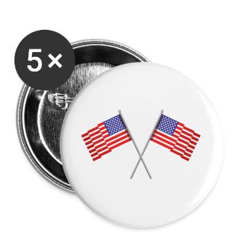 Flagge der Vereinigten Staaten - Buttons groß 56 mm (5er Pack) - Weiß - Vorne