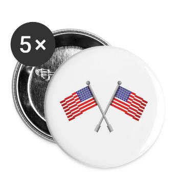 Flagge der Vereinigten Staaten - Buttons groß 56 mm (5er Pack) - Weiß - Vorne