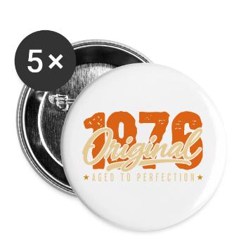 1976 Original – Aged to Perfection - Buttons groß 56 mm (5er Pack) - Weiß - Vorne
