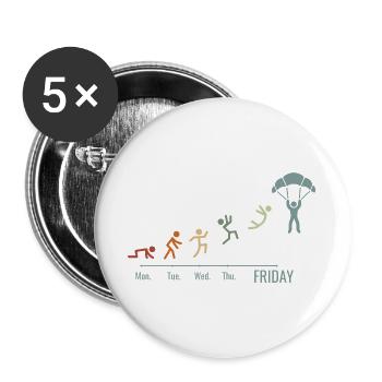 Fallschirmspringen SKYDIVING SKYDIVER - Buttons groß 56 mm (5er Pack) - Weiß - Vorne