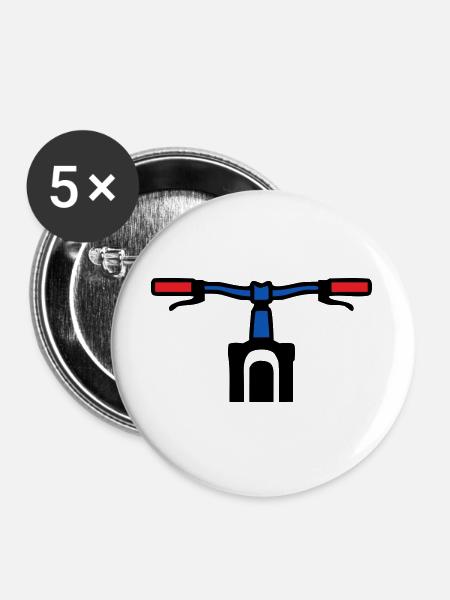 Mountainbike Lenker Grafik - Buttons groß 56 mm (5er Pack) - Weiß