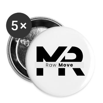 Move Typo Streetwear - Buttons groß 56 mm (5er Pack) - Weiß - Vorne